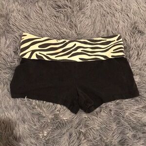No Boundaries Black Shorts with Zebra Print Waistband